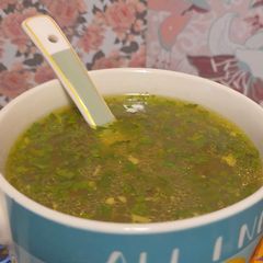 A picture of Chicken bone broth.