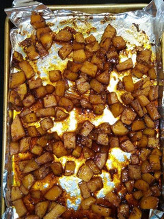 A picture of Sweet and Spicy Roasted Butternut Squash.