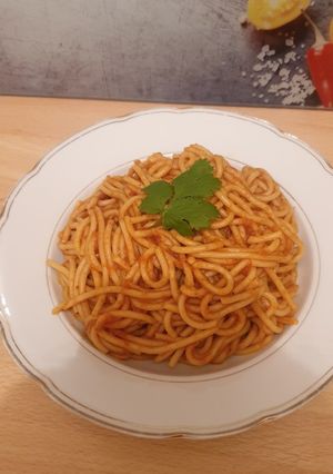 صورة لوصفة 🍝 سباقيتي بالصلصة 🍝