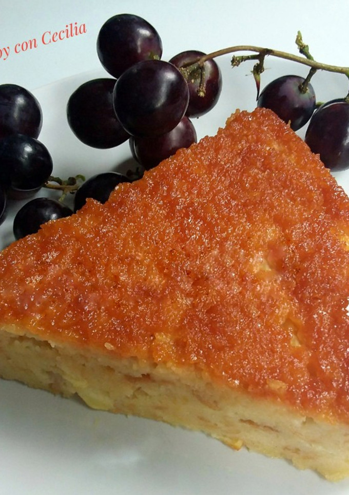 Una foto de Budín de pan con manzana