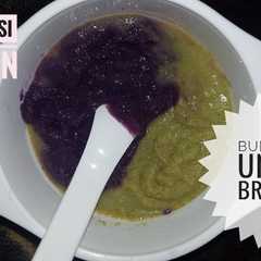 A picture of Mpasi 6 bulan (Bubur ubi ungu + brokoli).