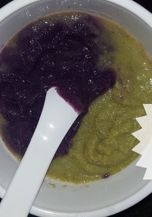 Foto resep Mpasi 6 bulan (Bubur ubi ungu + brokoli)