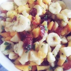 Mint fruit chaat A picture of Mint fruit chaat.