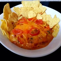 A picture of My 3 Cheese + Pepperoni Pizza Topping Dip 🥰.