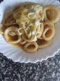 Aros de calamar con salsa Lea &Perrins (Worcester)