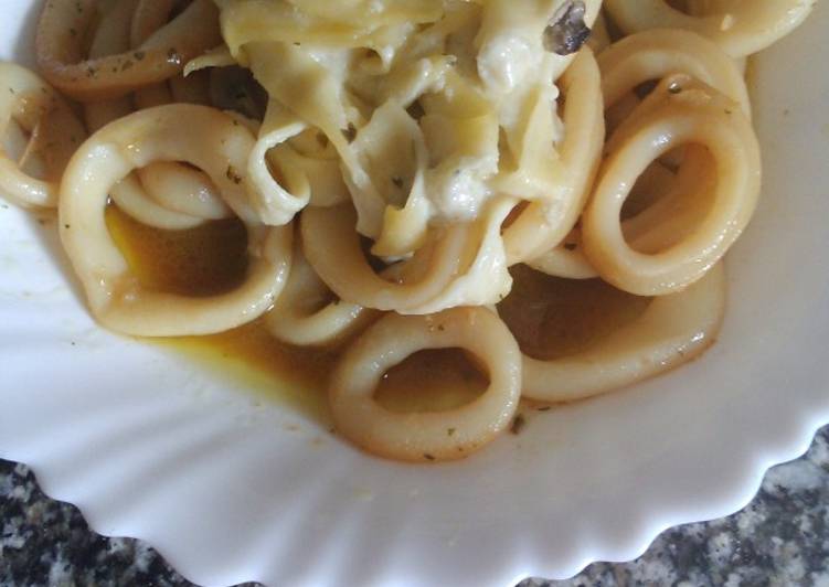 Aros de calamar con salsa Lea &Perrins (Worcester) Receta ...