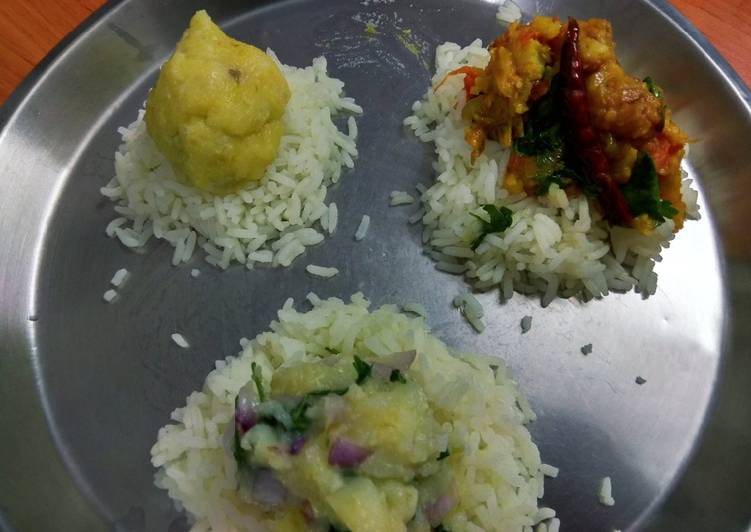 Recipe: Delicious Aloo bathe aloo choka and aloo pithika