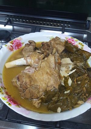 صورة لوصفة كتف خاروف مع ورق عنب