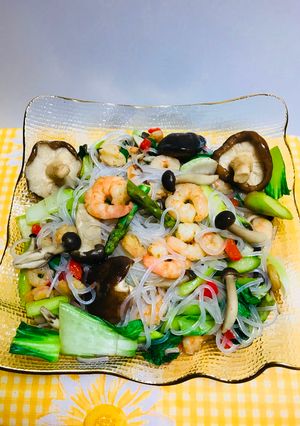 Una foto de Combinación de hongos y legumbres