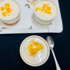 A picture of Coconut milk sago with mango.