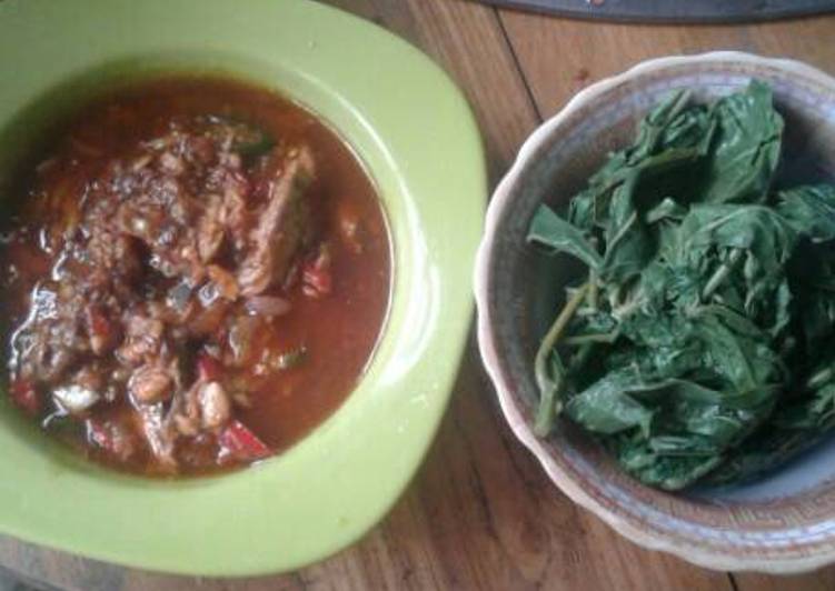 Resep Daun singkong rebus sambel sarden yang Sempurna