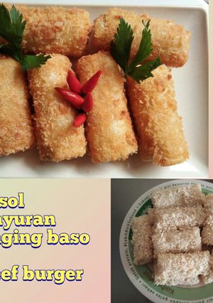 Foto resep Risol sayuran, daging baso & beef burger