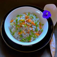 A picture of Blue Fried Rice.