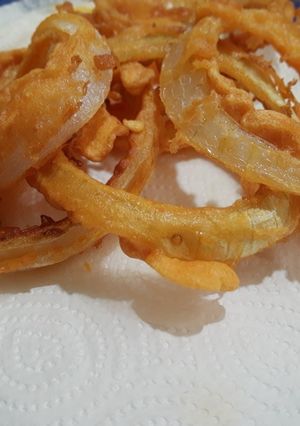 Una foto de Aros de cebolla rebozados