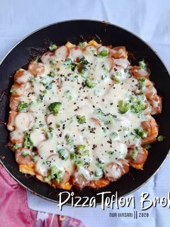 Foto resep 198. Pizza Teflon Brokoli (pizza roti tawar)