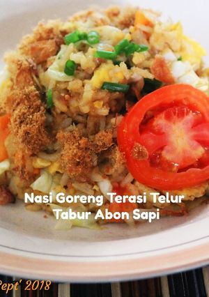 Foto resep 119. Nasi Goreng Terasi Telur Tabur Abon Sapi