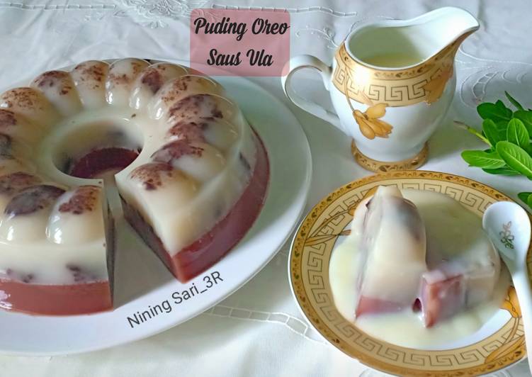 Resep Puding Oreo saus vla Anti Gagal