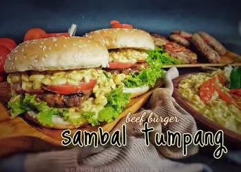 Mudahnya Memasak Beef burger sambal tumpang Nikmat Lezat