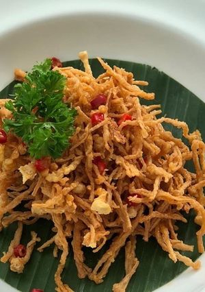Foto resep Fried enoki selted egg