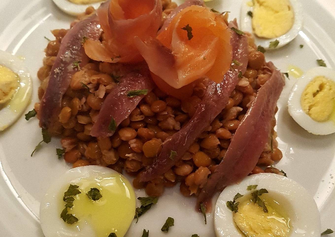 Ensalada fría de lentejas