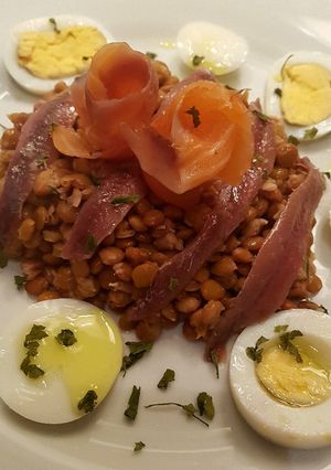Una foto de Ensalada fría de lentejas