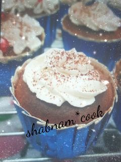 عکسی از دستور کاپ کیک قهوه با خامه فرم گرفته👌