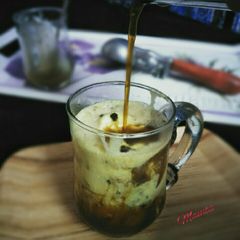 Affogato coffee dessert with caramel sauce A picture of Affogato coffee dessert with caramel sauce.