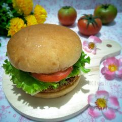 A picture of Tempeh and Anchovy Burger.
