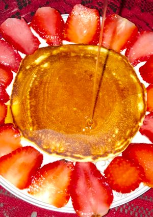 A picture of Pancake with strawberry.