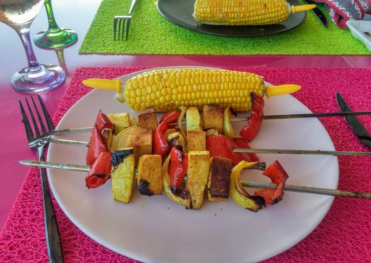 Manière simple pour Préparer Fait maison Brochettes véganes