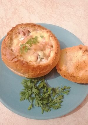 Töltött zsemle 🧄🧀🥓 recept fotója