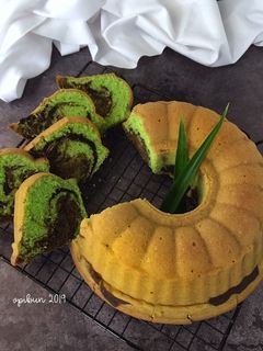 Foto resep Marmer Cake Pandan Coklat