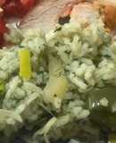 Arroz verde con espinacas