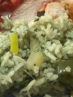 Una foto de Arroz verde con espinacas
