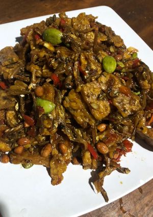 Foto resep Tempe orek teri pete kacang