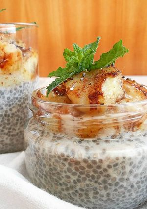 Foto de Pudim de Chia com banana caramelizada