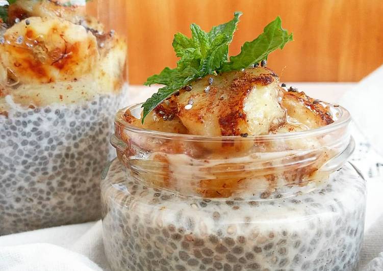 ^ Pudim de Chia com banana caramelizada - Gozhowgos