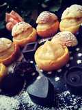 Mini Cream Puffs with Caramelized Apple Pastry Cream