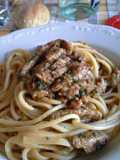 Spaghetti con straccetti di carne marinate