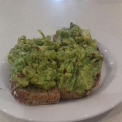 Snack time Spicy Crushed Avocado on wholegrain toast A picture of Snack time Spicy Crushed Avocado on wholegrain toast.