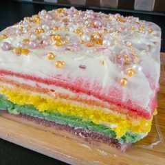 A picture of Rainbow Steamed Cake Ny. Liem.