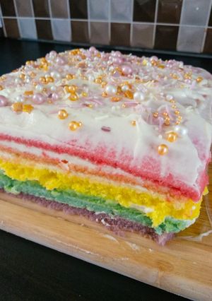 Foto resep Rainbow Steamed Cake Ny. Liem