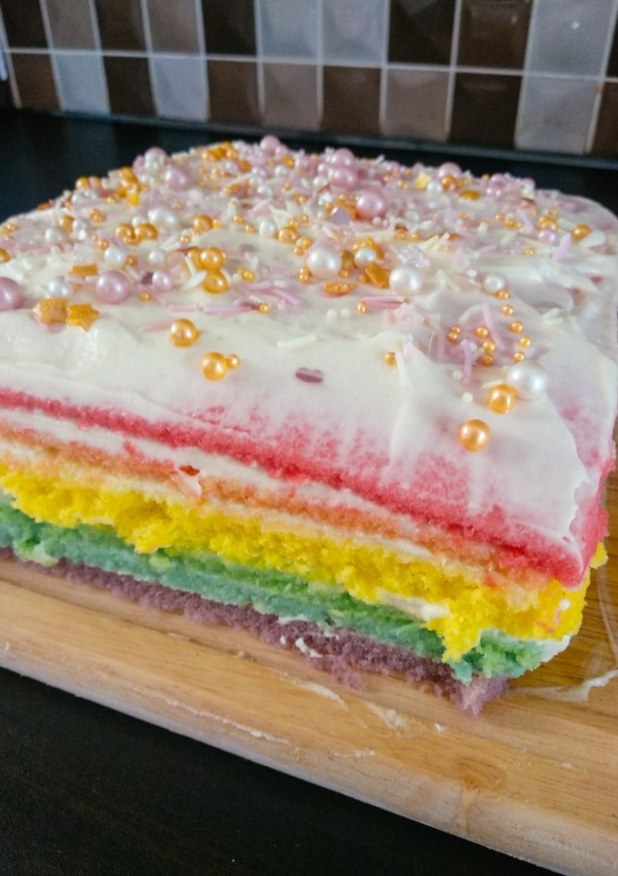Foto resep Rainbow Steamed Cake Ny. Liem