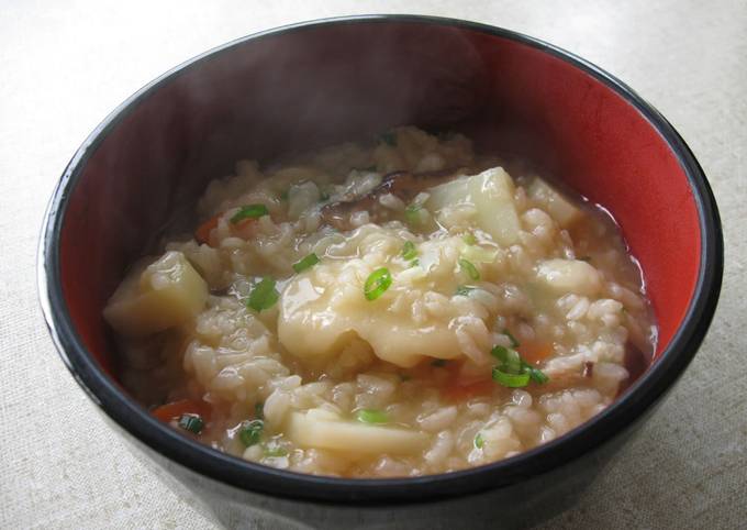 Simple Way to Prepare Speedy Zōsui (Rice Soup) with Dumplings