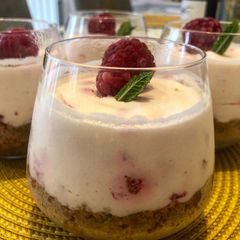 A picture of No Bake Raspberry-Lemon Cheesecake.