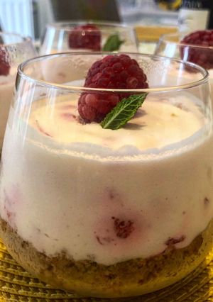 A picture of No Bake Raspberry-Lemon Cheesecake.
