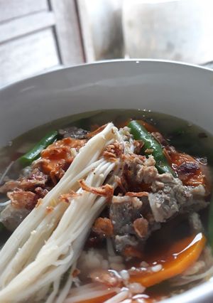 Foto resep Sup Daging Enoki