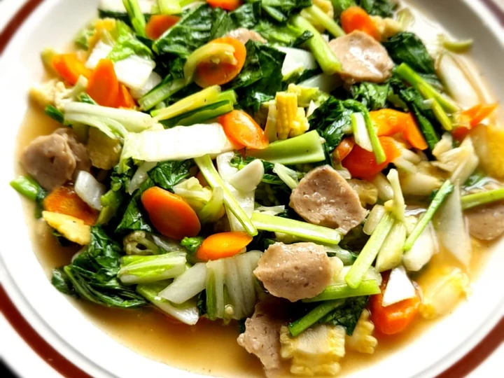 Langkah Gampang Menyiapkan Resep Capcay bakso sederhana yang Sempurna Anti Ribet, Mantap