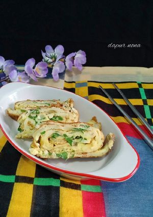 Foto resep Tamagoyaki / telur dadar gulung bunga bawang