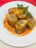 Rollitos de Repollo con Carne Molida y salsa de tomate casera!
